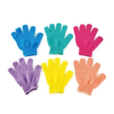 China Nylon Five Fingers Shower Glove Scrub  Exfoliating Dual Texture for sale