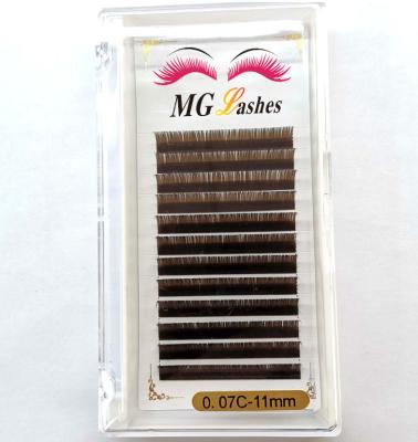 China PBT Brown Korean Silk Eyelash Individual Private Label Lashes Extensions Caramel Lashes for sale