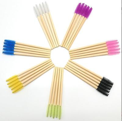 China Combed Lash Eyelash Makeup Mascara Wand Brush Tools Disposable Bamboo Bamboo Applicator for sale