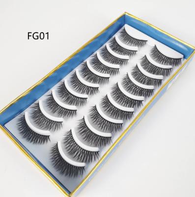 China Softly 10 Pairs In 1 Strip Lashes Fake Eye Lashes Cheap Price Mink Strip Eyelashes for sale