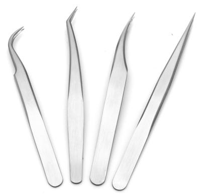 China Not Curl 100% On Time Delivery Customized Eyelash Tweezers, PAYPAL ACCEPT, Silver Tweezers for sale