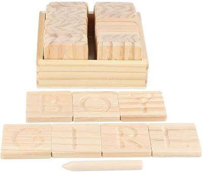 China Europe building blocks decorative solid natural wood products free letters, words, for sale