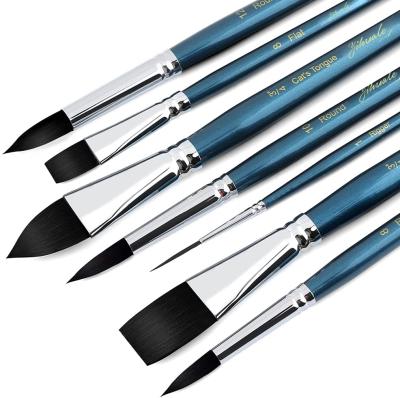 China Yihuale Watercolor Paint Brushes 7pack Nylon Artist for Watercolor Ink Gouache Acrylic Tempera for sale