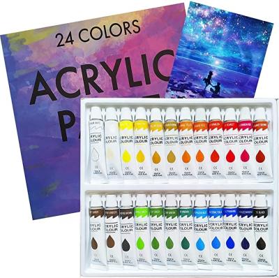 中国 Color Non-Toxic Acrylic Acrylic Paint Set 24 Colors Perfect For Rich Non-Toxic Pigments 販売のため