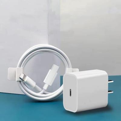 China Qc 3.0 Fast Charger USB C Wall Charger For iphone 20W Charger with Cable in one box PD Set 20W Type C Fast Charger Adapter for iphone 14 13 12 11 XS for sale