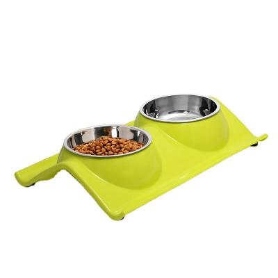 China Sustainable Direct Fast Delivery W Shape Anti Spill No Double Skidding Dog Cat Food Water Bowl for sale