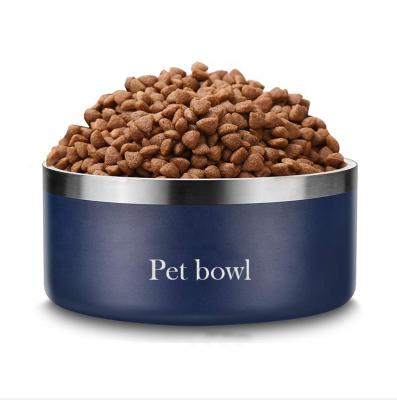 China Custom Double Wall Viable 32 oz 64 oz Insulated Dog Feeder Stainless Steel Dog Water Bowl Dog Food Bowls for sale