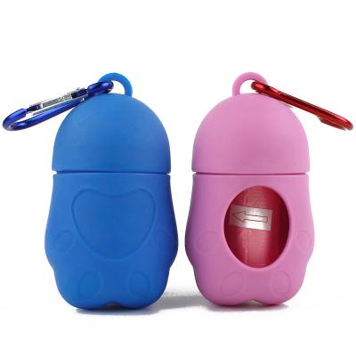 China Viable Custom Printed Portable Dog Poop Bag Holder Carrier With Dispenser Leash Clip Waste Bag for sale