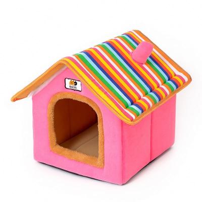 China Wholesale OEM Washable Luxury Foldable Indoor Pet House Viable For Dogs And Cats for sale