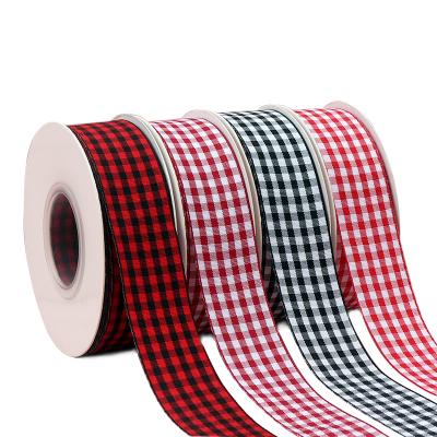 China 1 inch 25mm width woven plaid / barred tape / lattice 25 yards per roll for sale