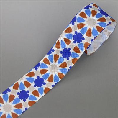 China Customized Viable Printed Decorative 100% Polyester 40mm Grosgrain Ribbon for sale