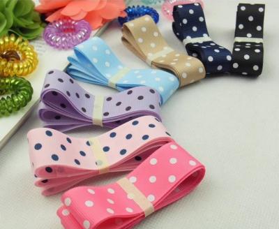 China Recyled China 1.5 inch 38mmpolka dot ribbon rolls DIY handmade, 100 yards of 38mm polka dot ribbon, 1.5 inch podka dot ribbon for sale