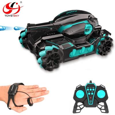 China Kids Car Toy New Design 2.4g Gesture Tank Dual Mode Remote Control Water Bomb Tank Toys Hot Selling Toys for sale