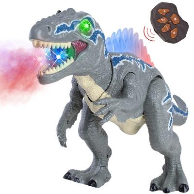 China RC Model Top 2.4G Noise Led Colors Light Mist Jet 7 Electric Remote Control Dinosaur Toy Walking Robot With Shake Head Howl Function for sale