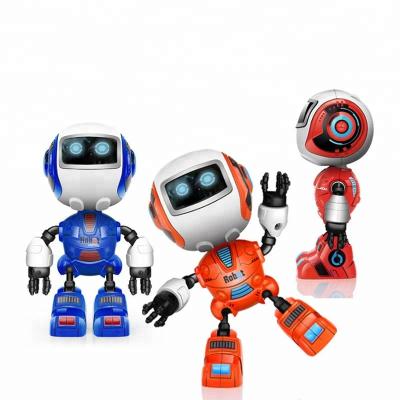 China Mini Battery Operated Education Toy Early DIY RC Model Handheld Cute Diecast Robot Kit Interactive Touch Induction Speech With Light for sale