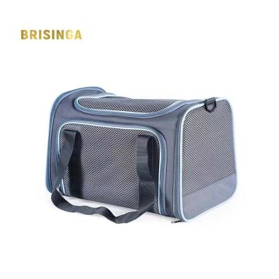 China Breathable Soft Sided Portable Folding Under Seat Air Transport Pet Carriers Bag for sale