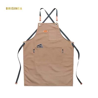 China Wholesale Drinks/Food Cotton Lounge Aprons Cross Back Custom Apron Cotton Pattern Aprons for sale