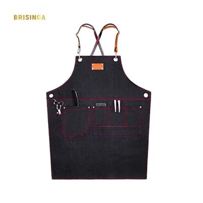 China Wholesale Leather Japanese Adult BBQ Denim Aprons Food/Beverage Bib Vest Nylon Apron for sale