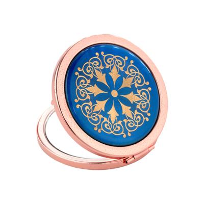 China Factory Outlet Magnifying Magnifying Double Sides Beautiful Rose Gold Small Custom Foldable Around Compact Pocket Makeup Mirror for sale