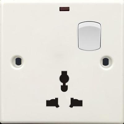 China Foshan Pakistan Residential / General Purpose Factory 1 Gang Universal Multi Function Socket Outlet With 1 Gang Switch for sale