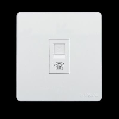 China PC & 100pcs/ctn Large Button White Panel Wall Phosphor Copper Telephone Socket 100pcs/ctn Color Electric Lamp Switches And Sockets for sale