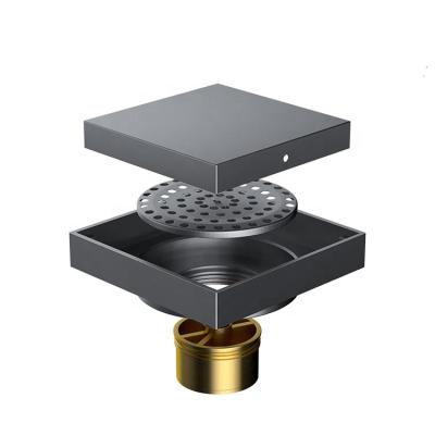 China Australia 10*10cm Floor Waste Outlet 40/50mm Outlet Square Antirust Brass Tile Insert Brass Floor Waste Drain Drainer for sale