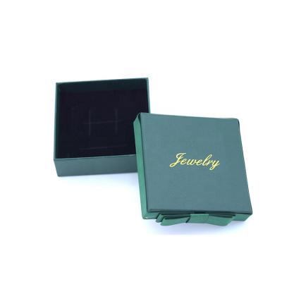 China Recyclable Custom Make Paper Rectangle Green Jewelry Packaging Box for sale