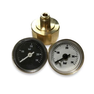 China 28mm 350bar bourdon tube brass pressure gauge for pcp paintball for sale