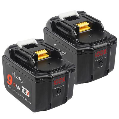 China BL1830 18V 9.0Ah power tools replacement battery compatible with Makita BL1840 BL1850 BL1860B BL1890 LXT lithium ion battery tools with LED for sale