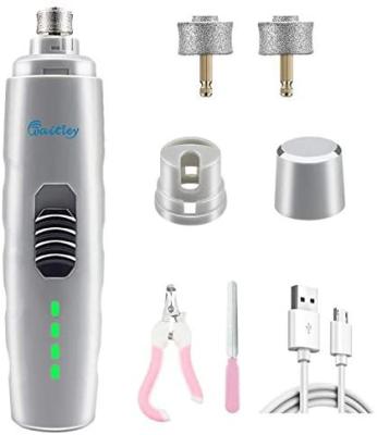 China Stocked Waitley Dog Nail Grinder Electric Led Rechargeable Pet Nail Trimmer Low Noise 2-Speed ​​3 Legs Upgraded Grinding Ports for sale