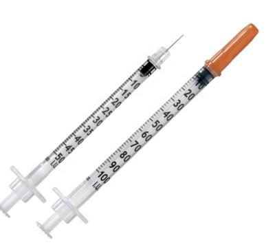 China Insulin Injection 0.5ml 0.5cc Medical Disposable Syringe Perinstalled Needle Clinic and Home Use Vaccine Syringe Diabetic Insulin Jeringa for sale