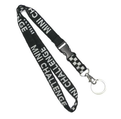 China Long Black Key Neck Lanyard Adjustable 20mm Polyester For Sport Games for sale