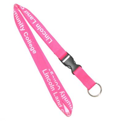 China Cute Polyester Car Key Neck Lanyard Pink , Woven Lanyard Keychains for sale