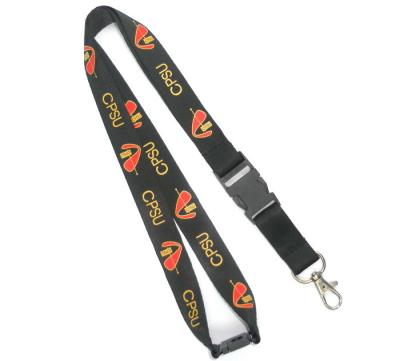 China Black Nylon Breakaway Neck Lanyard With Metal Hook And Plastic Buckle for sale