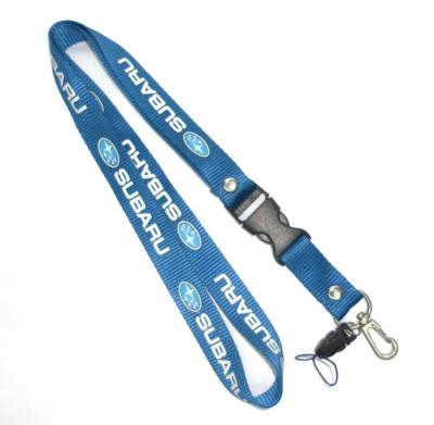 China 20mm Blue Nylon Neck Strap Lanyard With Spring Hook For Fair for sale