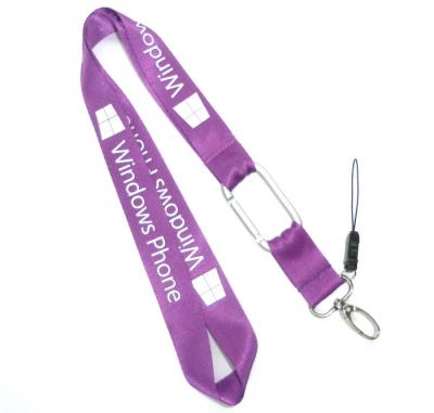 China Purple Nylon Neck Strap For Camera , Silk Screen Printing Lanyards for sale