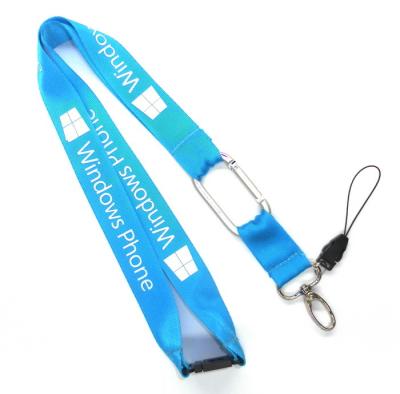 China Personalized Nylon Lanyard Neck Strap With Silver Carabiner Hook for sale