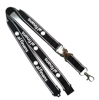 China Black Reflective Lanyard , Polyester Safety Breakaway Lanyard for sale