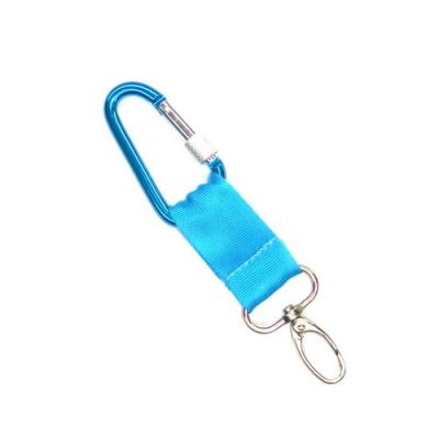 China Personifizierter blauer Schlüsselring Carabiner mit kurzer Nolyn-Abzugsleine für Messer zu verkaufen