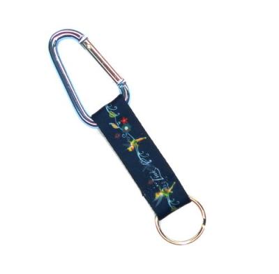 China Abnehmbare Schlüsselring-Abzugsleine Carabiner mit Wärmeübertragungs-Druck-Logo zu verkaufen