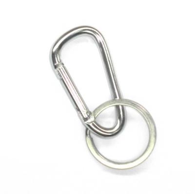 China Silver Metal Carabiner Key Ring 28mm Dia , Mini Carabiner Keychain for sale