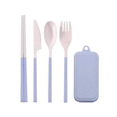 China Portable Durable Camping Travel Tableware Foldable Foldable Knife Spoon Fork Outdoor Cutlery Set With Case for sale