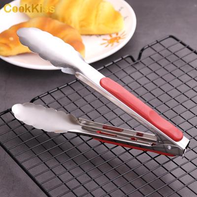 China Sustainable Kitchen Tongs Non-Stick BBQ Cooking Grilling Locking Stainless Steel Food Tongs for sale