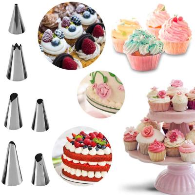 China Amazon Sustainable Hot Selling Cupcake Decorating Icing Tips Stainless Steel Cake Decorating Tips for sale