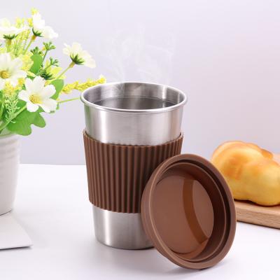 China 16oz 500Ml Viable Promotional Cheap Reusable Black Coffee Mug Stainless Steel Mugs for sale