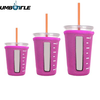 China Umbottle OEM Cup Insulator Waterproof Neoprene Sleeve For Cold Drinks And Coffee Cup 3 Size for sale