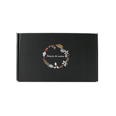 China Recyclable Black Logo Luxury Recyclable Cardboard Paper Custom Clothing Box Top Packaging Gift Boxes for sale