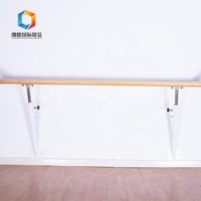 China Exercise Customized Length Wall Mounted Wooden Adjustable Home Gym Ballet Training Bar for sale