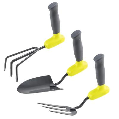 China Durable+Portable+Comfortable Handheld Household Multifunctional Garden Tool Planting Wooden Handle Mini Custom Garden Rake Tool Sets for sale