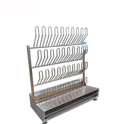 China 20 Pairs Dry Water Boot Rack With Slipper Rack For Food Processing Plant 1435*600*1640mm for sale